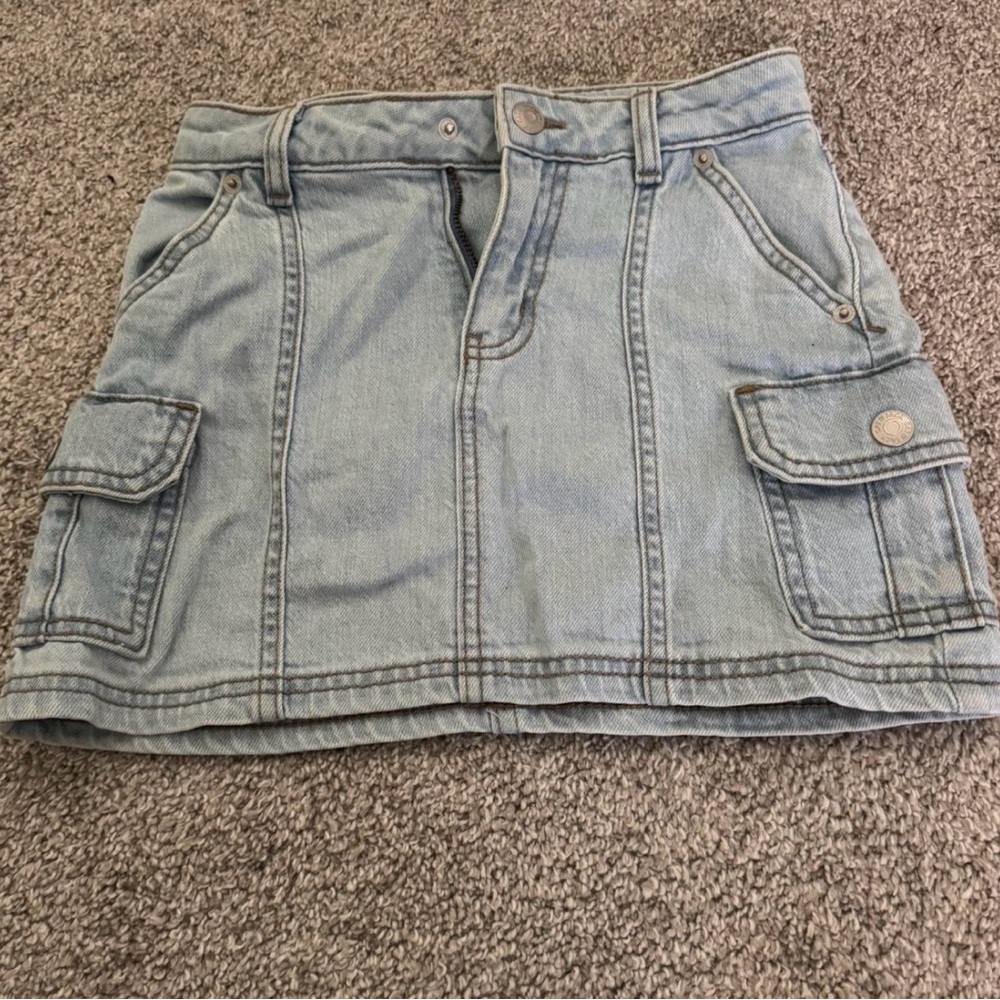 Denim Cargo Mini Skirt